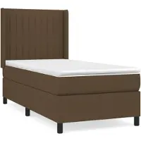 vidaXL Lit boxspring avec matelas brun foncé 80x200 cm Tissu
