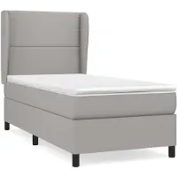 vidaXL Lit boxspring avec matelas gris clair 90x200 cm Tissu