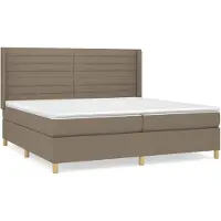 vidaXL Lit boxspring avec matelas Taupe 200x200 cm Tissu