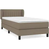 vidaXL Lit boxspring avec matelas Taupe 100x200 cm Tissu