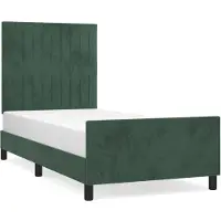 vidaXL Cadre de lit sans matelas vert foncé 100x200 cm velours