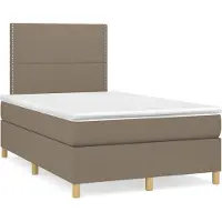 vidaXL Lit Boxspring avec matelas Taupe 120x200 cm Tissu