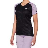 100% Airmatic Black/Lavender Maillot de vélo à manches courtes pour dames