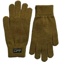 Superdry Femme Gants à Logo Unisexes Essential, Vert Foncé, Taille: M/L