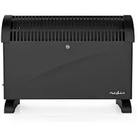 Nedis Radiateur convecteur-2000W-3 niveaux de chaleur-Thermostat réglable-Prévention des chutes-Poignées intégrées-Noir