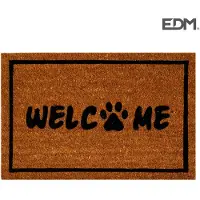 EDM Paillasson en fibre de coco, modèle d'empreinte de bienvenue, 60 x 40 cm (60 x 40 cm)