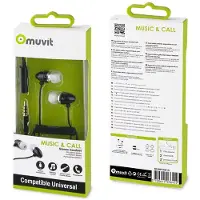 Muvit MUHPH0016 - Écouteurs avec micro - intra-auriculaire - filaire - jack 3,5mm - noir