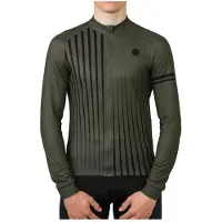 Agu Maillot de Vélo AGU Homme Stripe délavé Jersey LS Essential Army Green-M