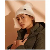 Superdry Bonnet Superdry Heritage Ribbed Beanie Femme Blanc