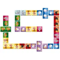 Janod Jeu de dominos - Jeu éducatif en carton avec motifs d'animaux pour enfants