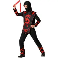 Atosa Enfant Ninja Et Costume Rouge 5-6 ans Rouge 5-6 ans