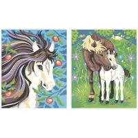 Janod Peinture par numéros Chevaux - Kit de bricolage créatif pour enfants
