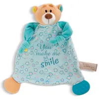 Nici MFN Ours en peluche avec porte-tétine et porte-sucette 25x25cm