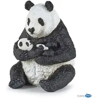Papo - peint main - Figurine -Wild Animal Kingdom - Panda assis et bb -50196 - Collectible - pour les enfants - adapt aux garons et aux fil