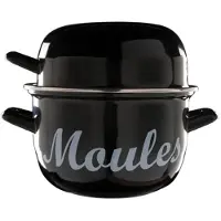 Cosy & Trendy Casserole à moules - en acier émaillé - Noir - ø 18 cm