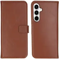 Selencia Étui portefeuille en cuir véritable Samsung Galaxy A35 - Marron clair
