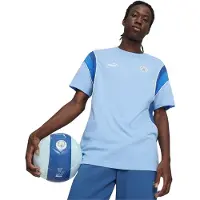 Puma Manchester City Football Archive Short Sleeve T-shirt Bleu L