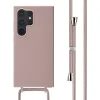 IMoshion Coque en silicone avec cordon pour Samsung Galaxy S24 Ultra - Sand Pink
