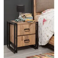Chic Home Collection Table de nuit polyvalente | Moderne et fonctionnelle | Pin atlantique noir