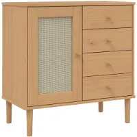 vidaXL Sideboard SENJA aspect rotin brun 80x40x80 cm bois de pin