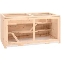 vidaXL Cage à hamster 104x52x54 cm Sapin massif