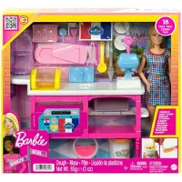 Barbie Buddys Café Set de jeu avec poupée (blonde) et accessoires
