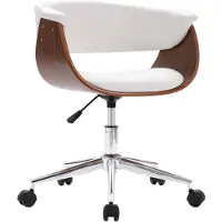 vidaXL Chaise de salle à manger Pivotante Blanc Bois courbé et similicuir