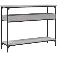 vidaXL Table console avec étagère sonoma gris 100x29x75 cm