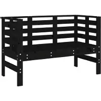 vidaXL Banc de jardin noir 111,5x53x71 cm pin massif