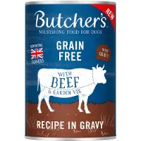 Butcher's Original Recipe in Gravy - morceaux de bœuf en sauce pour chiens - 24 x 400g
