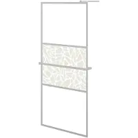 vidaXL Paroi de douche avec tablette pour douche à l'italienne chrome 100x195 cm ESG