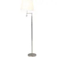 By Rydens Lampe sur pied Orlando blanc avec acier inoxydable