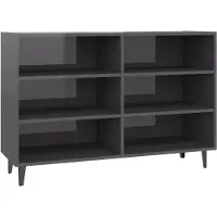 vidaXL Sideboard gris brillant 103,5x35x70 cm Bois composite