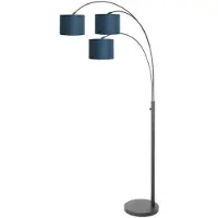 Steinhauer Lampadaire Sparkled Light noir avec capuchons bleus