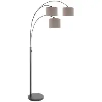 Steinhauer Lampadaire Sparkled Light Noir avec capuchons taupe