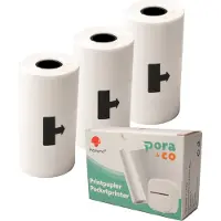 Pora&co Papier autocollant pour mini imprimante photo, 3 rouleaux