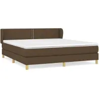 vidaXL Lit boxspring avec matelas brun foncé 180x200 cm Tissu