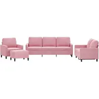 vidaXL Ensemble de canapés 4 pièces avec coussins Rose velours