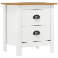 vidaXL Table de chevet Hill Blanc 46x35x49,5 cm Bois de pin solide
