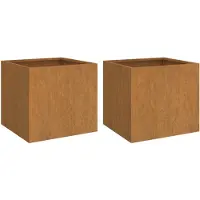 vidaXL Bac à plantes 2 pcs. 32x30x29 cm acier corten