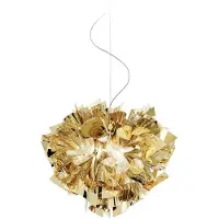Slamp Suspension , VELI, dimmable, Or / laiton, Salon / séjour, Plastique, Design