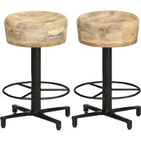 vidaXL Tabouret de bar 2 pcs. 52 cm Mango massif