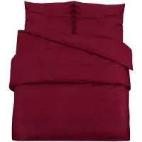 vidaXL Ensemble de literie Bordeaux rouge 140x200 cm coton