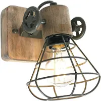 Anne Lighting - spot - Guersey - vert - bois métal - spot en saillie - E27 - 1578G