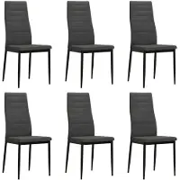 vidaXL Chaise de salle à manger 6 pcs. tissu gris foncé