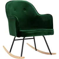vidaXL Chaise à bascule Vert foncé Velours