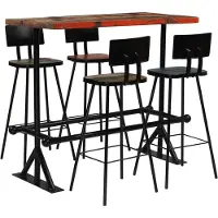 vidaXL Mobilier de bar 5 pcs Bois de récupération massif Multicolore245399