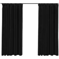 vidaXL Rideaux occultants aspect lin crochet 2pcs Anthracite 140x175cm