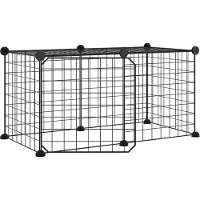 vidaXL 8 pcs. cage pour animaux domestiques avec porte noir 35x35 cm acier