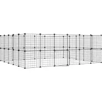 vidaXL 44 pcs. cage pour animaux domestiques avec porte noir 35x35 cm acier